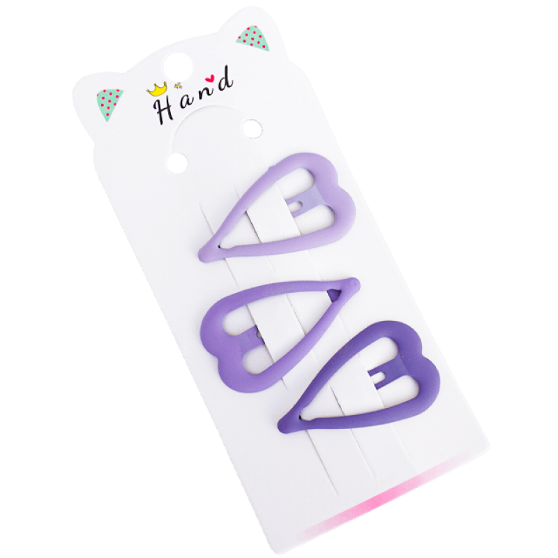 Set 12 clame par forma inima pentru fetite